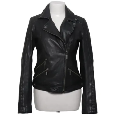 Bikerjack (Zwart) van Garcia Jeans Katoen, Leer, Polyester
