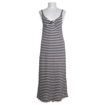 Maxi jurk (Blauw, Beige) van Mango Linnen, Polyester
