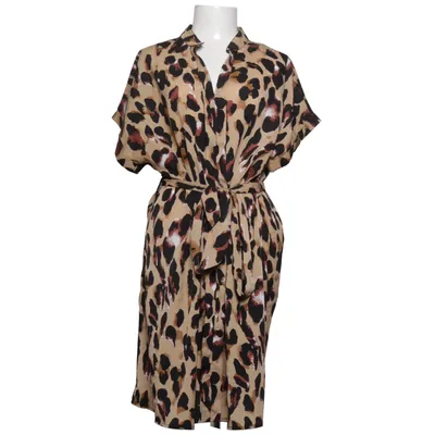Skjortklänning (Beige, Svart, Brun) från Shein Curve Elastan, Polyester