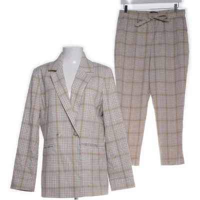 Suit (Beige, Gray) from Miss Selfridge Elastane, Polyester, Viscose