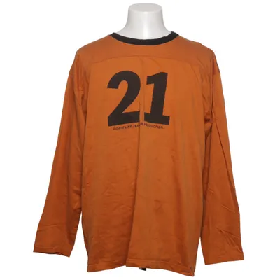 T-shirt à manches longues (Orange, Noir) de Discipline Coton, Polyester