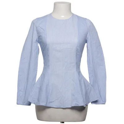 Blouse (Bleu, Blanc) de Massimo Dutti Coton, Polyester