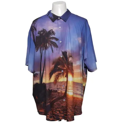 Chemise à manches courtes (Bleu, Multicolore) Polyester
