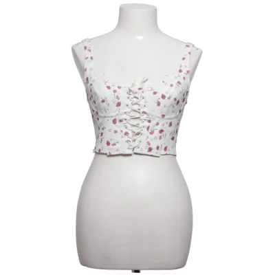 Crop top (Hvid, Rød) fra Out from Under Elastan, Polyester