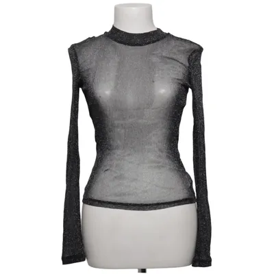 Haut (Noir, Argent) de Gina Tricot Élasthane, Fibre métallique, Polyamide