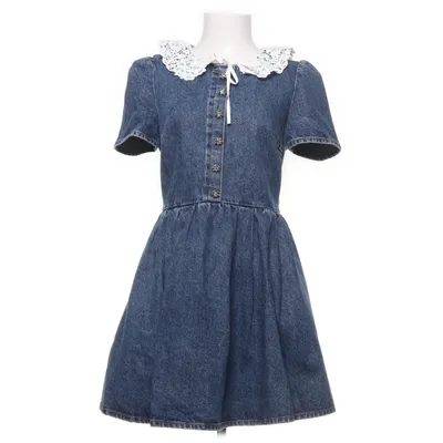 Denim dress (Blue, White) from Self-Portrait Cotton, Polyester