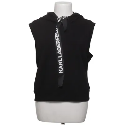 Kurzärmeliger Hoodie (Schwarz) von Karl Lagerfeld Baumwolle, Elasthan, Modal, Polyester