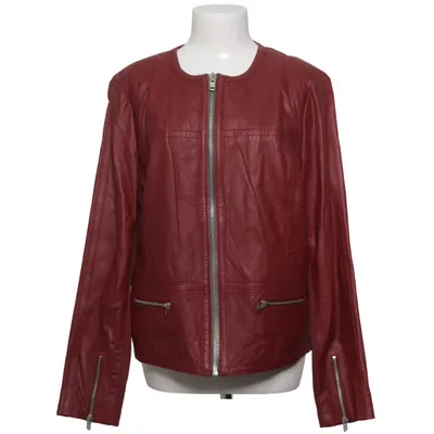 Leren jack (Rood) van 123 Katoen, Leer, Polyester