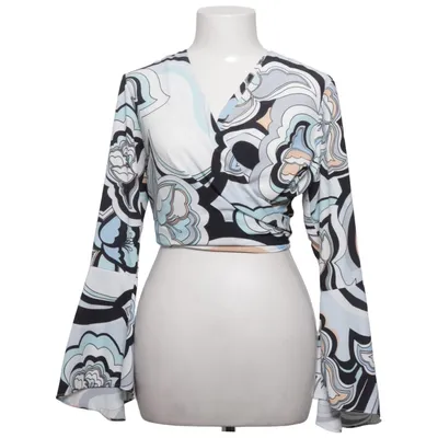 Slå-om bluse (Blå, Flerfarvet) fra River Island Petite Polyester