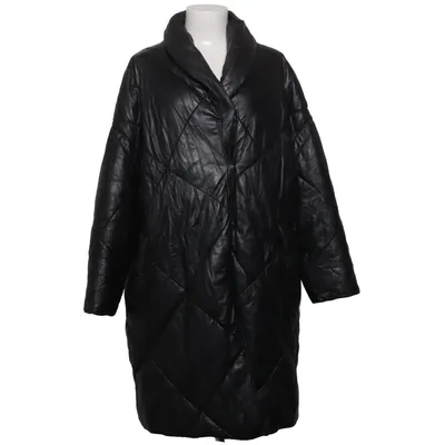 Winter coat (Black) from Mango Leather, Polyester