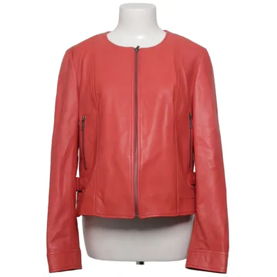 Leather jacket (Red) from 123 Paris Leather, Polyester