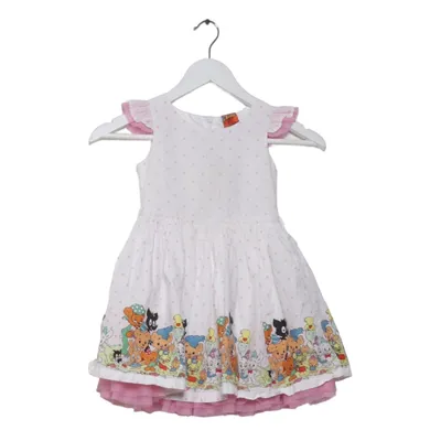 Dress (White, Pink, Multicolored) from Bamse by Lindex Cotton, Polyester