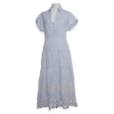 Robe longue (Blanc, Bleu) de Zara Coton, Viscose