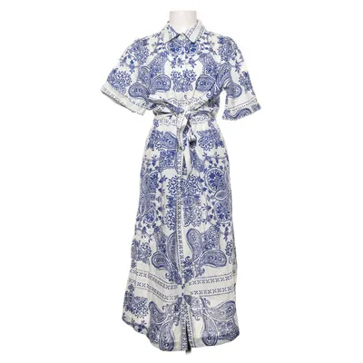 Skjortklänning (Blå, Vit) från H&M Linne, Bomull