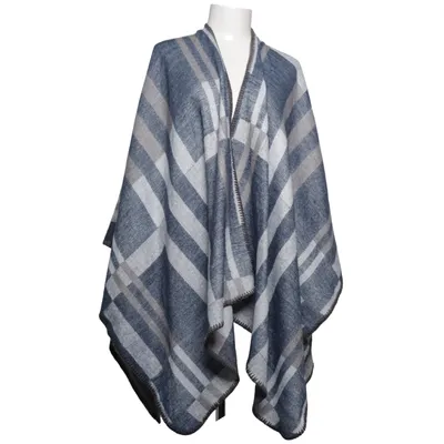 Poncho (Blue, Gray, White) from Charles Vögele
