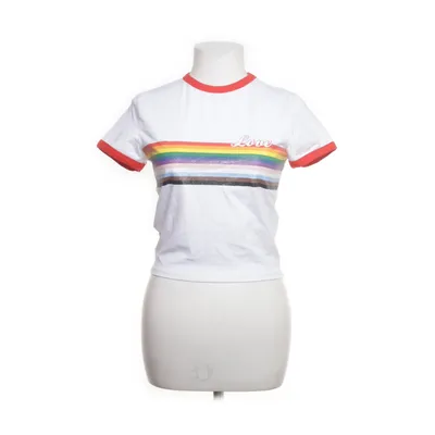 T-shirt (Wit, Meerkleurig) van Clockhouse by C&A Katoen, Elastaan