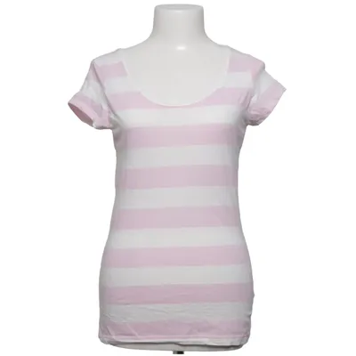T-shirt (Pink, Hvid) fra L.O.G.G by H&M Bomuld, Polyester