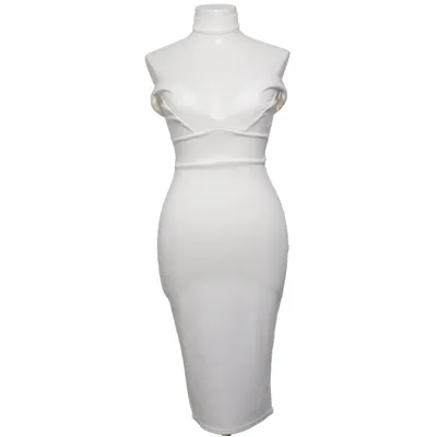 Dress (White) from Boohoo Night Elastane, Polyester