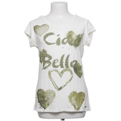 T-shirt (White, Green) from Sophia Perla Elastane, Viscose