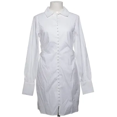 Robe chemise (Blanc) de Mathilde Gøhler x NA-KD Coton, Viscose