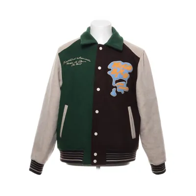 Collegejacka (Grön, Brun, Beige) från Woodbird Polyester, Ull