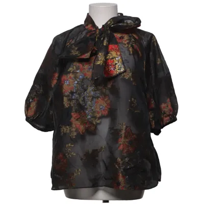 Pussy bow blouse (Black, Multicolored) from Ted Baker Metallic fiber, Polyamide, Polyester