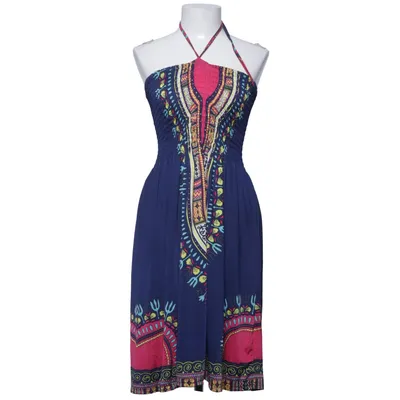 Halterneck dress (Blue, Multicolored) from Dodo Polyester