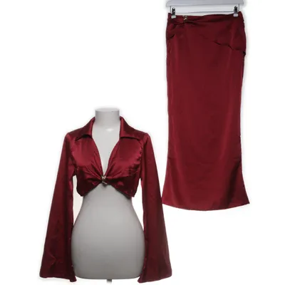 Set (Röd) från Shein Elastan, Polyester