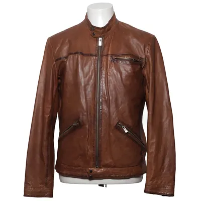 Veste en cuir (Marron, Violet) de Difficult by P. Cuir, Polyester