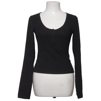 Henley T-shirt (Sort) fra Bik Bok Elastan, Økologisk bomuld