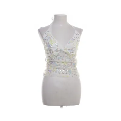 Halternecktopp (Vit, Flerfärgad) från Shein Elastan, Polyester