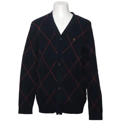 Cardigan (Blue, Red) from Farah Acrylic, Cotton, Elastane, Polyamide, Wool