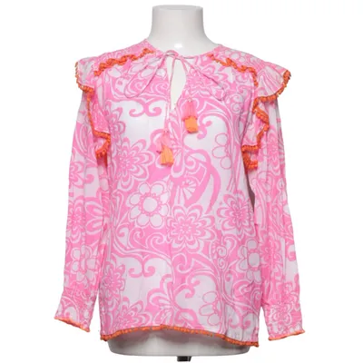 Bluse (Pink, Hvid, Orange) fra Place du Soleil Bomuld, Viscose