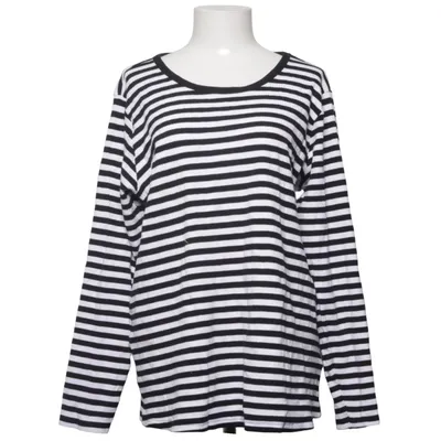 Långärmad t-shirt (Svart, Vit) från Zizzi Bomull, Elastan
