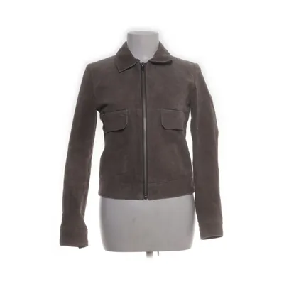 Leren jack (Beige) van Mango Polyester, Leer