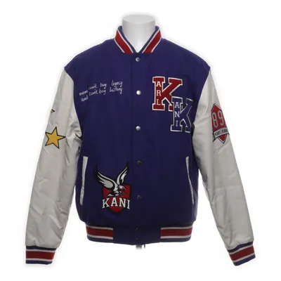 Collegejakke (Blå, Hvid, Rød) fra Karl Kani Polyester, Uld