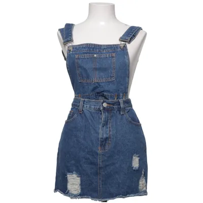 Dungaree dress (Blue) from Boohoo Blue Cotton