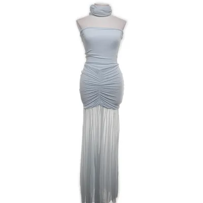Maxi jurk (DR07742KD3) van Meshki Elastaan, Nylon, Gerecycled polyester