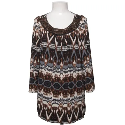 Bluse (Brun, Blå, Hvid) fra Notations Elastan, Polyester