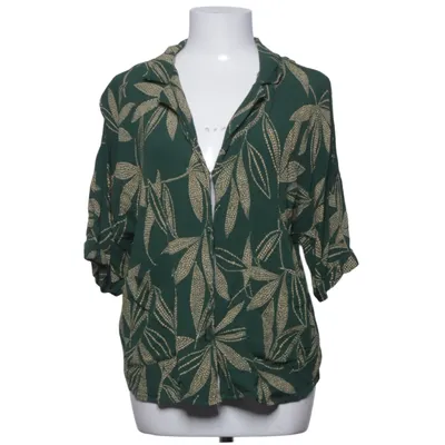 Chemise à manches courtes (Vert, Beige) de Mango Viscose