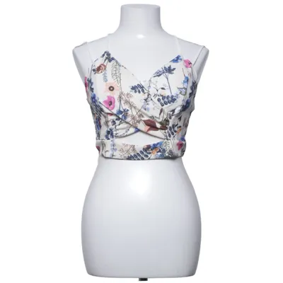 Crop top (White, Multicolored) from Zuiki Elastane, Polyester