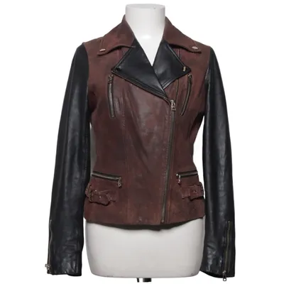 Bikerjacka (Brun, Svart) från Frontrow Skinn, Polyester