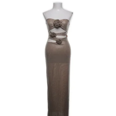Aftenkjole (Beige, Sølv) fra Meshki Elastan, Polyamid, Polyester