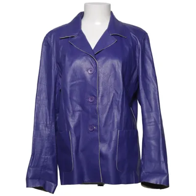 Läderkavaj (Blå, Beige) Skinn