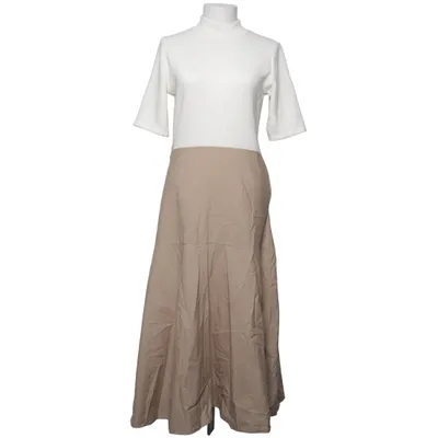 Dress (White, Beige) from Zara Elastane, Polyester, Viscose