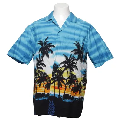 Short sleeve shirt (Blue, Yellow, Black) from Aloha Republic Cotton