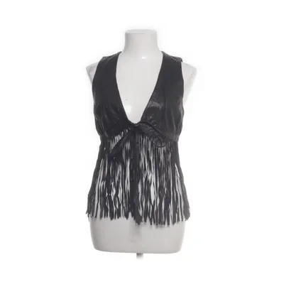 Leren vest (Zwart) van Goosecraft Polyester, Leer