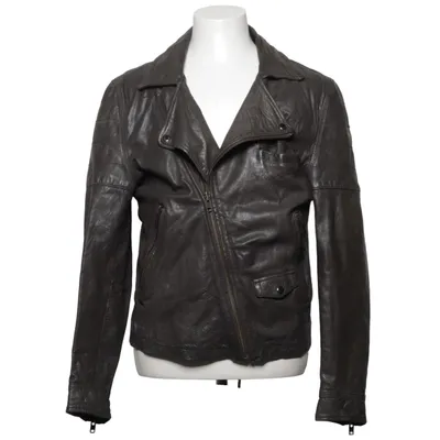 Bikerjakke (Grå) fra Topman Læder, Polyester