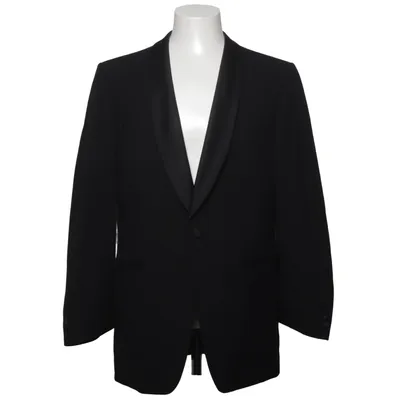 Smoking blazer (Zwart) van Traeger Polyester, Wol