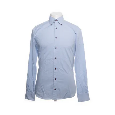 Shirt (Blauw, Wit) van Olymp Katoen, Elastaan